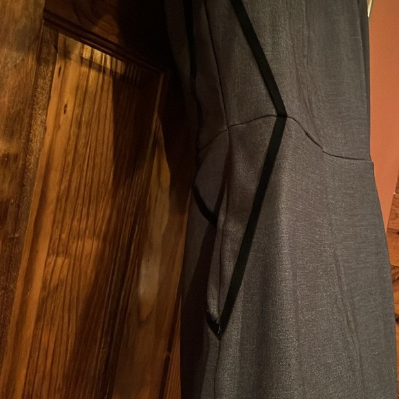 Gray & Black Velvet Detailed Long Sleeve Dress - Picture 10 of 13